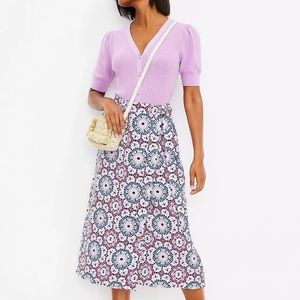 NWT Loft Mosaic Midi Wrap Skirt